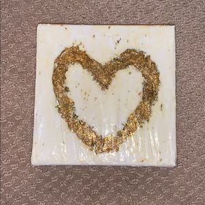Small hand painted heart canvas